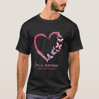 I m a Survivor Fight Butterfly Breast Cancer Aware T-Shirt