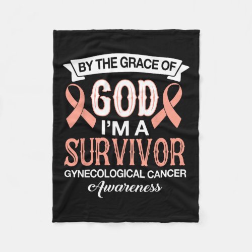 Im A Survivor Gynecological Cancer Awareness Peac Fleece Blanket