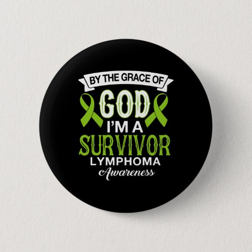 Im A Survivor Lymphoma Awareness Lime Green Ribbo Button