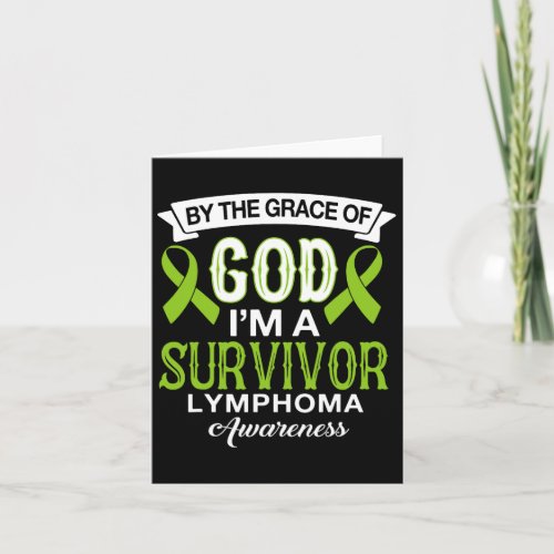 Im A Survivor Lymphoma Awareness Lime Green Ribbo Card