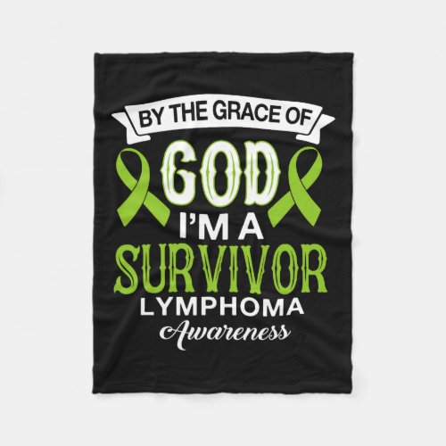 Im A Survivor Lymphoma Awareness Lime Green Ribbo Fleece Blanket