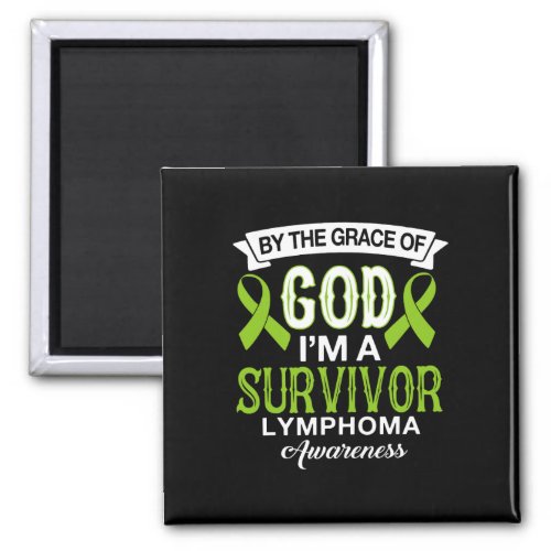 Im A Survivor Lymphoma Awareness Lime Green Ribbo Magnet