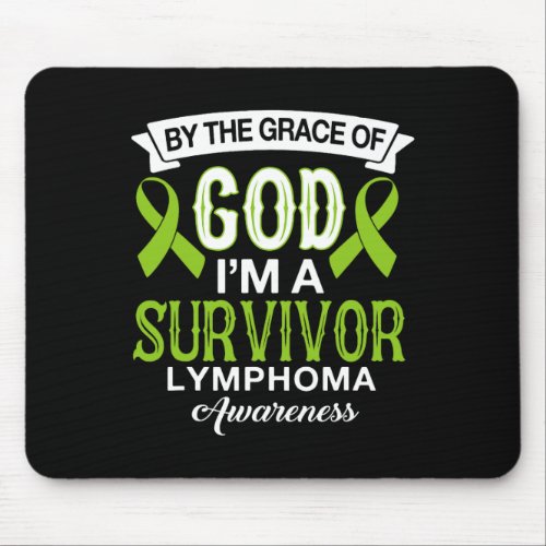 Im A Survivor Lymphoma Awareness Lime Green Ribbo Mouse Pad