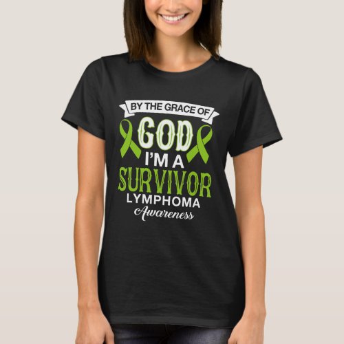 Im A Survivor Lymphoma Awareness Lime Green Ribbo T_Shirt