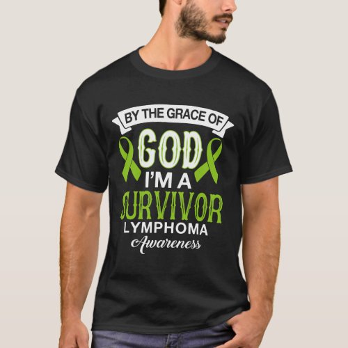 Im A Survivor Lymphoma Awareness Lime Green Ribbo T_Shirt