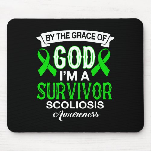 Im A Survivor Scoliosis Awareness Believe God Gre Mouse Pad