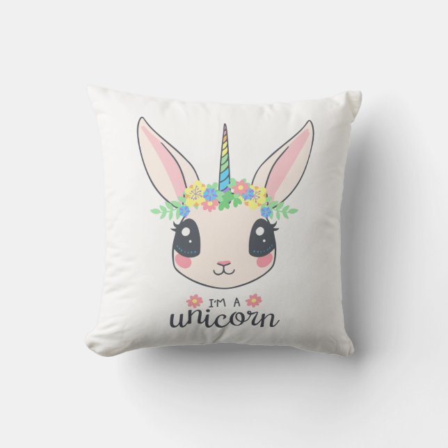 I’m a Unicorn Throw Pillow (Front)