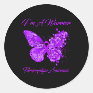 I’m A Warrior Fibromyalgia Awareness  Classic Round Sticker