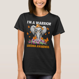 I’m A Warrior Leukemia Awareness Elephant Butterfl T-Shirt