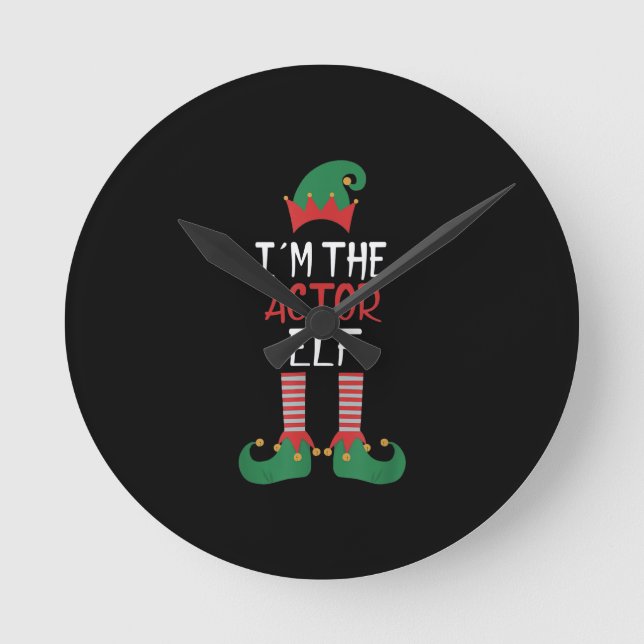 I’m Actor Elf - Family Matching Christmas Round Clock (Front)