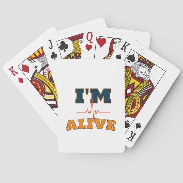 I’m Alive Funny Quote Tote Bag Poker Cards (Back)