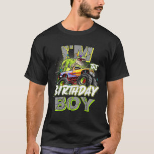 I m Birthday Boy Monster Truck Dinosaur Family Mat T-Shirt