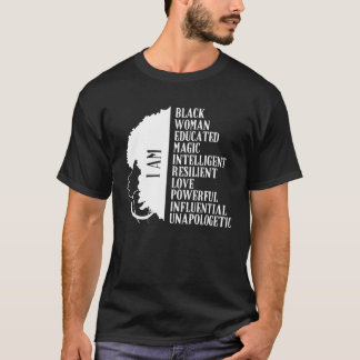 I m Black Women Educated Magic Afro Girls Black Hi T-Shirt
