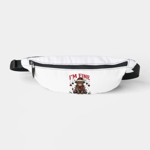 I’m Fine Christmas Cow Vintage Engraving Shirt (3) Fanny Pack