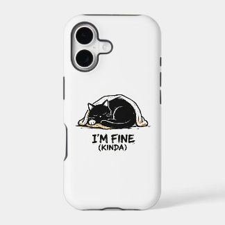 I’M FINE (KINDA)” Cozy Black Cat Graffiti iPhone C iPhone 17 Case