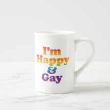 “I’m Happy & Gay” Mug – Bold Pride Latte Cup