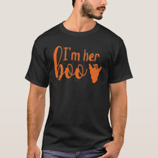 I’m Her Boo | Orange Text Couples Halloween T-Shirt