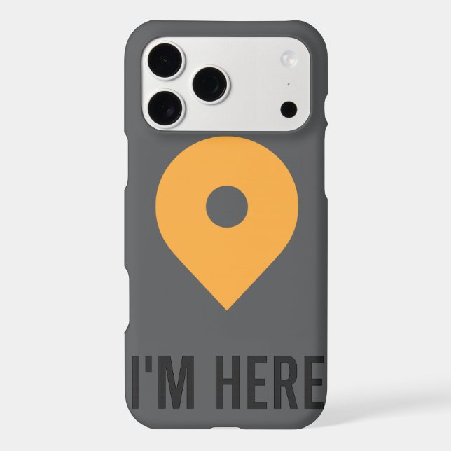  “I’m Here – Minimal Location Pin Sticker  iPhone Case (Back)