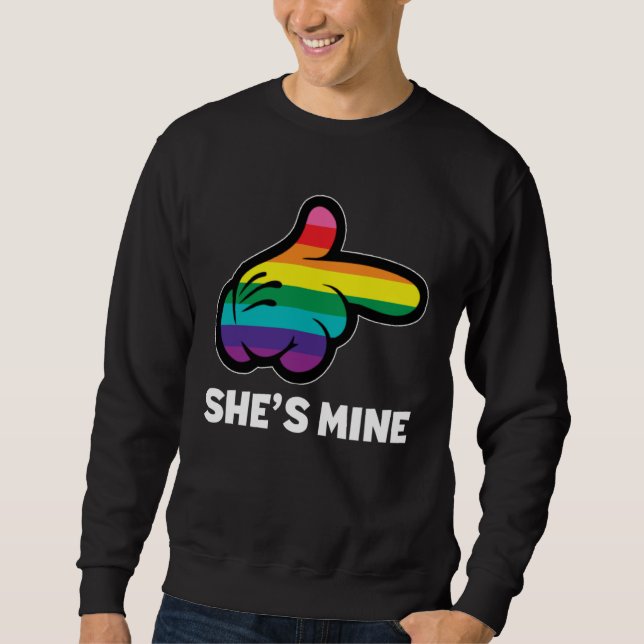 I m Hers Rainbow Lesbian Couple LGBT Pride Matchin Sweatshirt (Front)