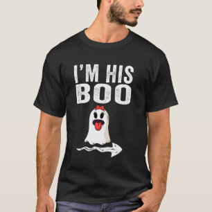 I M His Boo Halloween Matching Couple Pajamas Ghos T-Shirt