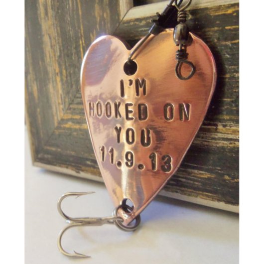 I’m Hooked on You Personalized Copper Fishing Lure (Front)