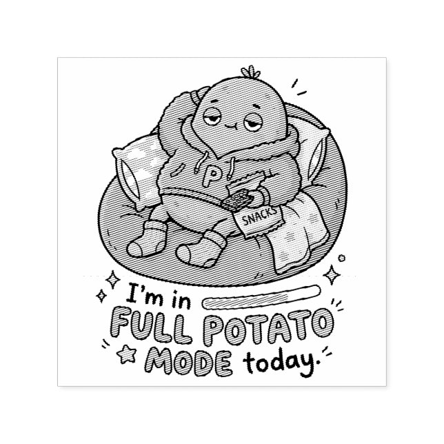 I’m in full potato mode today| Couch Potato Potato Self-inking Stamp (Design)