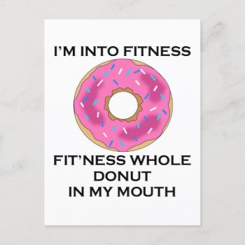 I’m Into Fitness Donut Holiday Postcard by stargiftshop at Zazzle