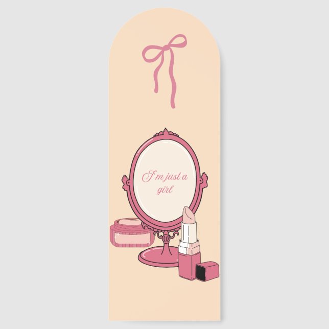 I’m Just a Girl Bookmark – Cute Reading Gift  (Front)