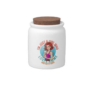 I m Just a Girl Who Loves Cats Candy Jar