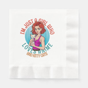 I m Just a Girl Who Loves Cats Napkins