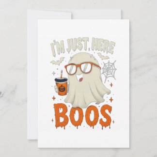 “I’m Just Here for Boos” Ghost Design Invitation