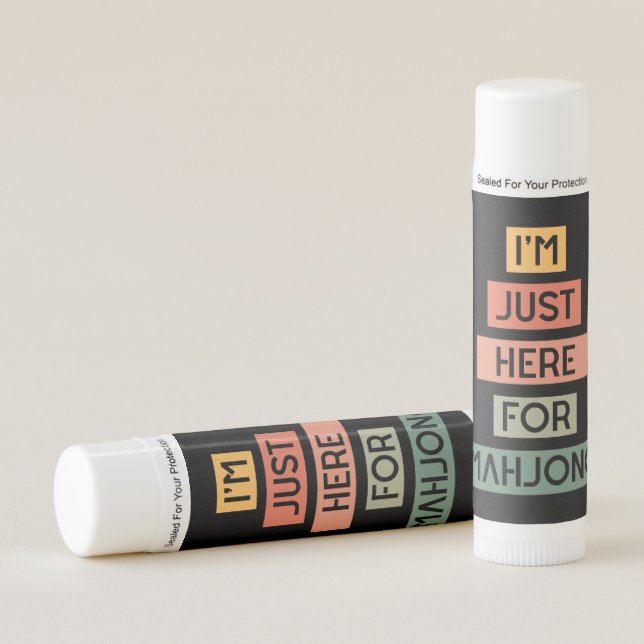 I’m just here for mahjong | Funny mahjong Lip Balm (Front)