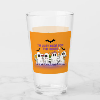 I’m Just Here For The Boos Funny Halloween Glass
