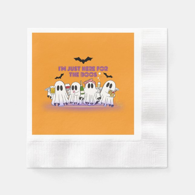 I’m Just Here For The Boos Funny Halloween Napkins (Front)