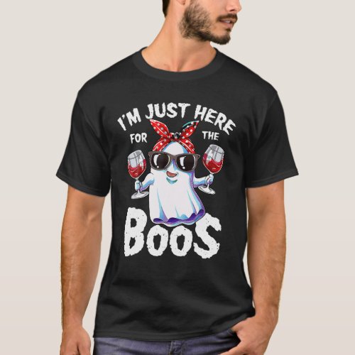 I m Just Here For The Boos Halloween Women Ghost C T_Shirt