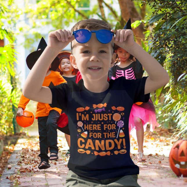 I’m Just Here for the Candy!  Kids’ T-Shirt (i'm Just here for for the candy \, cool Halloween Kids t-shirt)