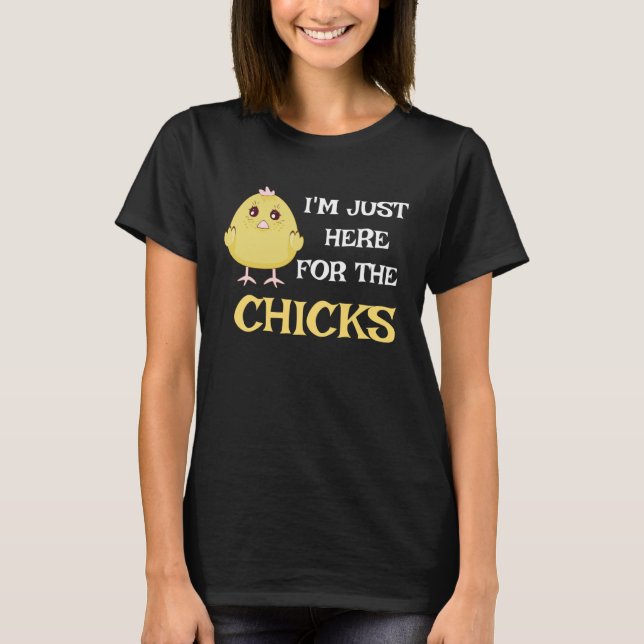 I m Just Here For The Chicks Cute Easter Boys Kids T-Shirt (Front)