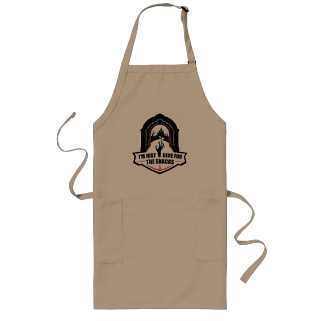 I’m just here for the snacks long apron (Front)