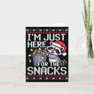 I’m Just Here For The Snacks Raccoon Christmas Ugl Card
