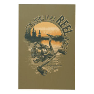 I’m Living in My Funny Fisherman Gift Wood Wall Art