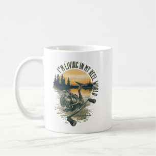 I’m Living in My Reel World   Fishing lake  Coffee Mug
