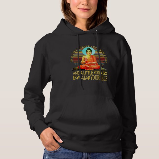 I m mostly peace love light and a little go Retro  Hoodie (Front)