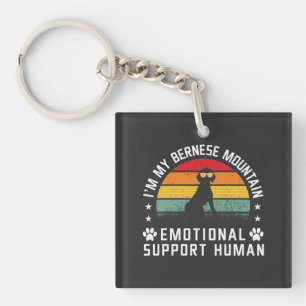 I’m my Bernese Mountain dog emotional support man Keychain