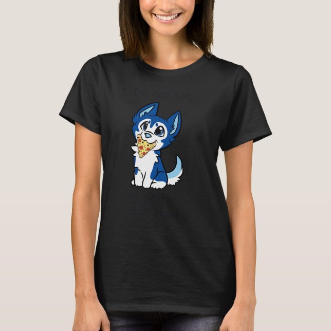I M Not Fat I M Just A Little Husky Blue Malamute T-Shirt (Front)