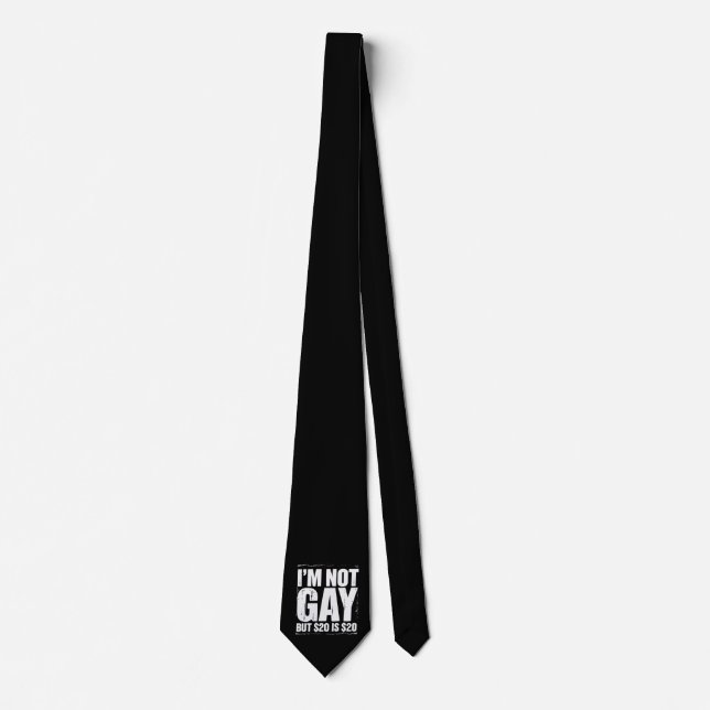 I’m Not Gay But $20 is $20 Funny LGBTQ Neck Tie (Front)