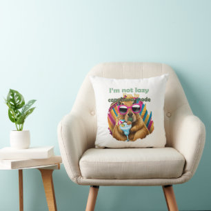 I’m not lazy, I’m in capybara mode ,funny capybara Throw Pillow