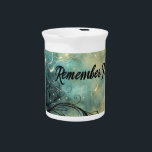 I’m Not Learning Magic. I Remember It. — Vintage Q Beverage Pitcher<br><div class="desc">This isn’t knowledge. It’s remembrance.
This artwork captures the soul’s ancient knowing. With hand-drawn script and flowing waves of light,  it reminds you that magic was never outside you — it’s always been within.</div>