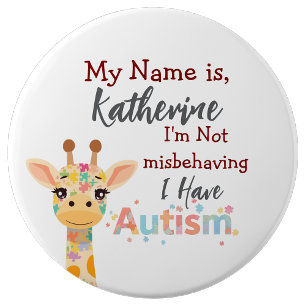 I’m Not Misbehaving,I Have Autism Button Pin Badge