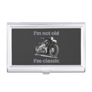 I’m not old, I’m Vintage Classic Motorbike bday Business Card Case