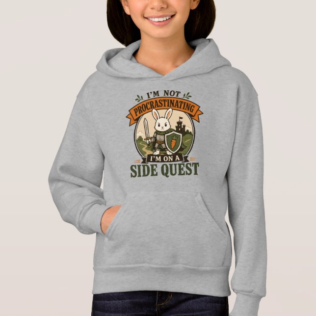 I’m Not Procrastinating Side Quest Rabbit Knight Hoodie (Front)